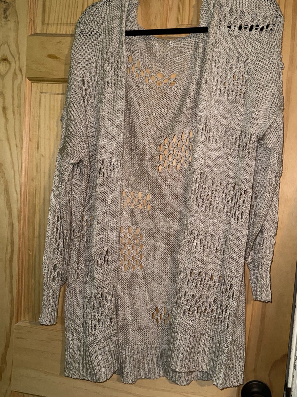 Amazon Open-Front Chunky Knit Cardigan - Light Gray
